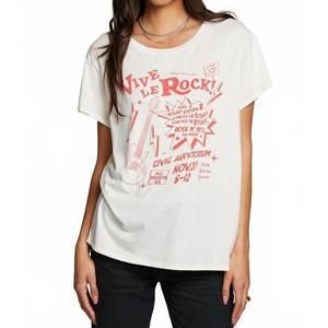 NEW CHASER vive le rock short sleeve tee in white